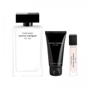 Narciso Rodriguez For Her Pure Musc Gift Set 100ml Eau de Toilette + 50ml Body Lotion + 10ml Eau de Toilette