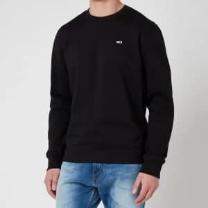 Tommy Jeans Mens Regular Fleece Crewneck Sweatshirt - Black - XL