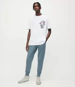 AllSaints Mens Raven Cuffed Slim Sweatpants, Aged Blue, Size: M