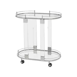 Premier Housewares Trolley Mirror Top Silver Frame