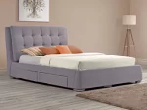 Birlea Mayfair 5ft King Size Bed Grey 4 Drawers Storage Fabric Bed