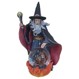 Spirit of the Sorcerer - Fire Dragon Wizard Snow Globe