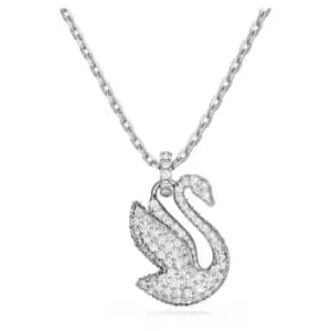 Iconic Swan Rhodium Plated White Swan Pendant 5647872