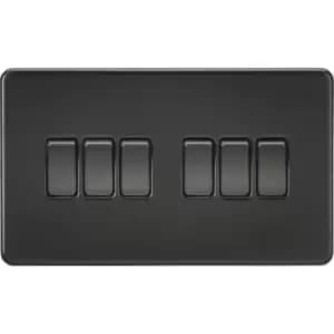 MLA Knightsbridge 10AX 6 Gang 2-Way Switch Matt Black - SF4200MBB