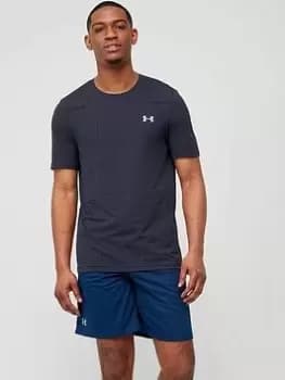 Under Armour Seamless Grid T-Shirt - Navy/Black, Size 2XL, Men