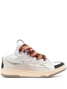 LANVIN Leather Curb Sneakers White
