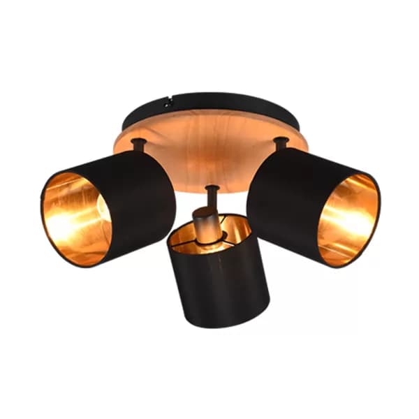 Tommy Modern 3 Light Ceiling Spotlight Clusters Wood coloured