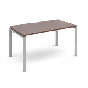 Adapt II Starter Unit Single 1400mm x 800mm - Silver Frame Walnut top