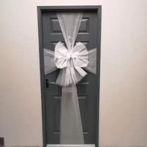 Samuel Alexander - Luxury Indoor Outdoor diy White Net Christmas Door Bow with Diamante Centre