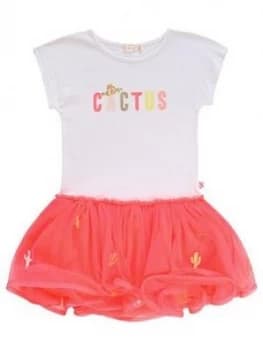 Billieblush Girls Short Sleeve Jersey Top Tutu Dress - White