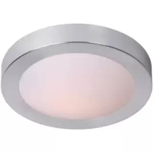 Lucide FRESH - Flush Ceiling Light Bathroom - Ø27cm - 1xE27 - IP44 - Satin Chrome