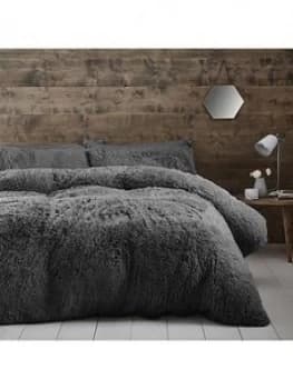 Catherine Lansfield Cuddly Faux Fur Fleece Duvet Set - Db