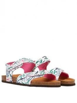 Joules Girls Tippy Toes Flamingo Sandals - White