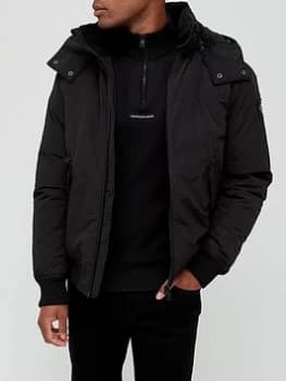 Calvin Klein Jeans Sherpa Lined Short Jacket - Black, Size L, Men