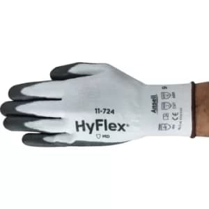 Cut Resistant Gloves, Pu Coated, White/Black, Size 11