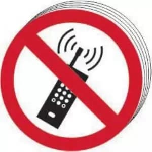 ‘No Mobile Phones Symbol’ Sign; Self-Adhesive