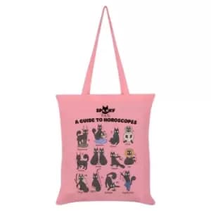 Spooky Cat A Guide To Horoscopes Tote Bag (One Size) (Pale Pink)