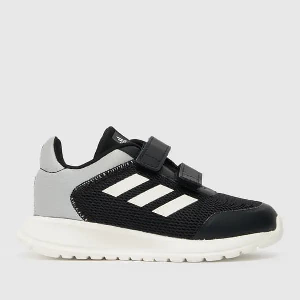 adidas Black & grey tensaur run 2.0 Boys Toddler trainers Black/Grey UK 4 (EU 20)