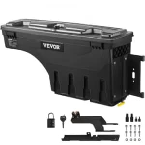 VEVOR Truck Bed Storage Box, Lockable Lid, Waterproof ABS Wheel Well Tool Box 6.6 Gal/20 L with Password Padlock, Compatible with 2015-2020 Ford F150,