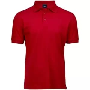Tee Jays Mens Luxury Stretch Pique Polo Shirt (L) (Red)