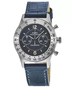 Panerai Mare Nostrum Acciaio Blue Chronograph Dial Leather Strap Mens Watch PAM00716 PAM00716