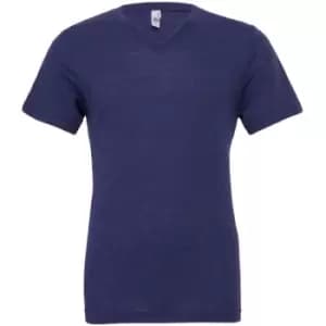 Canvas Mens Triblend V-Neck Short Sleeve T-Shirt (2XL) (Navy Triblend)