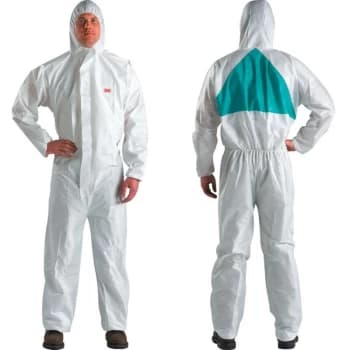 4520C Protective White/Green Coveralls CE Type 5/6 (2XL) - 3M