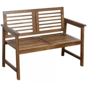 Outsunny 2 Seater Wooden Garden Bench Outdoor Patio Loveseat