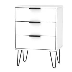 Manhattan Matt White 3 Drawer Midi Chest (H)740mm (W)575mm (D)395mm