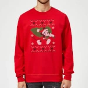 Disney Mickey Mouse Christmas Tree Mickey Red Christmas Sweatshirt - L - Red