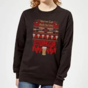 Shaun Of The Dead You've Got Red On You Christmas Womens Sweatshirt - Black