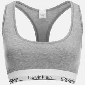 Calvin Klein Womens Modern Cotton Bralette - Grey Heather - L