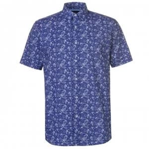 Pierre Cardin Ditsy Short Sleeve Shirt Mens - Navy