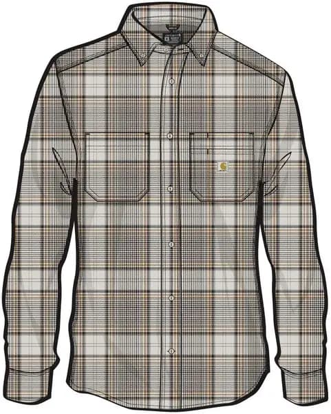 Carhartt Midweight Flannel Plaid Shirt, beige, Size 2XL