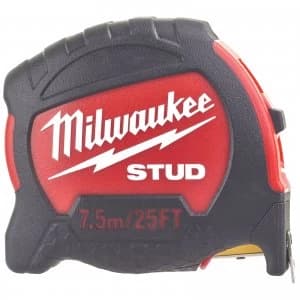 Milwaukee Stud Tape Measure Imperial & Metric 25ft / 7.5m 27mm