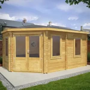 Mercia Grande 5m x 3m Corner Log Cabin (34mm) a Double Glazed