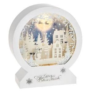 Snowtime Musical Dome White Xmas Ornament