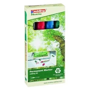 Edding e-22 EcoLine Permanent Marker Chisel Tip Assorted Ref 4-22-4