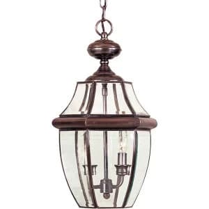2 Light Large Chain Lantern - Aged Copper, E14