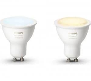 Philips Hue White Ambiance Wireless Bulb GU10 Pack of 2