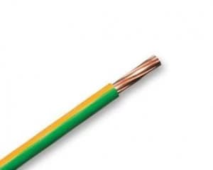 Zexum Earth Green Yellow 2.5mm 7 Strand 24A Single Core 6491X H07V-R Round Power PVC Insulated Conduit Wire - 1 Meter