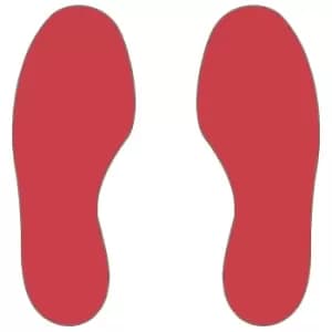 PVC floor markings, feet, 25 right / 25 left, pack of 50, red
