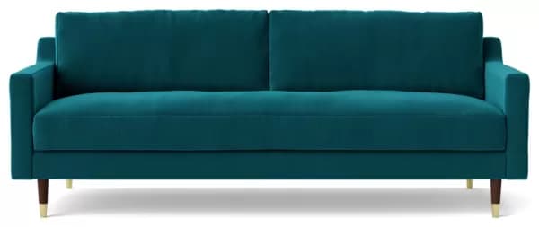 Swoon Rieti Velvet 3 Seater Sofa- Kingfisher Blue