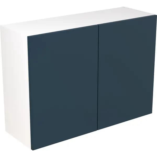 Kitchen Kit Ready Made Slab Kitchen Cabinet Wall Unit Ultra Matt 1000mm in Indigo Blue