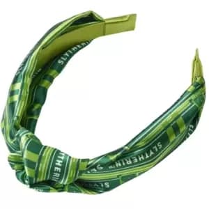Harry Potter Slytherin Knotted Headband (One Size) (Green/White)
