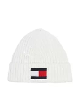 Tommy Hilfiger Kids Fleece Big Flag Beanie - Ancient White