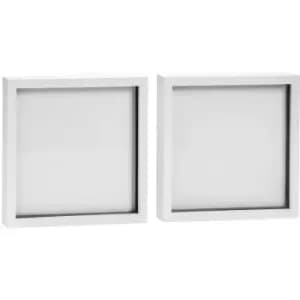 Nicola Spring - 3D Box Photo Frames - 10 x 10' - White - Pack of 2