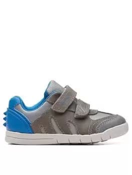 Clarks Toddler Rex Play Trainer, Grey/Blue, Size 5.5 Younger