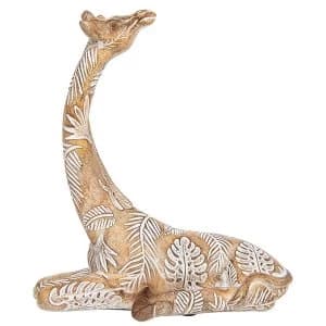 Carved Lying Giraffe Small Ornament
