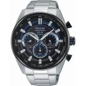 Mens Pulsar Chronograph Solar Powered Watch